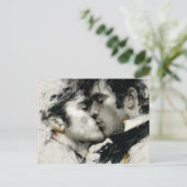 Schöne Gay Men küssen in Schwarz und Weiß Postkarte (Stehend Vorderseite)
