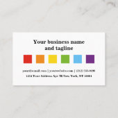 Schöne Gay Rainbow Minimal LGBT Business Card Visitenkarte (Rückseite)
