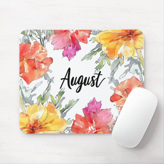 Schöne Geburtsmonat Blume/August Mousepad (Mit Mouse)