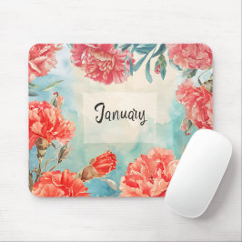 Schöne Geburtsmonate Blume/Januar Mousepad