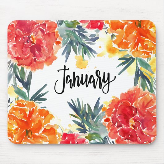 Schöne Geburtsmonate Blume/Januar Mousepad (Vorne)