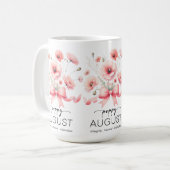 Schöne Geburtsmonatsblume/August-Mohn Kaffeetasse (Vorderseite Links)