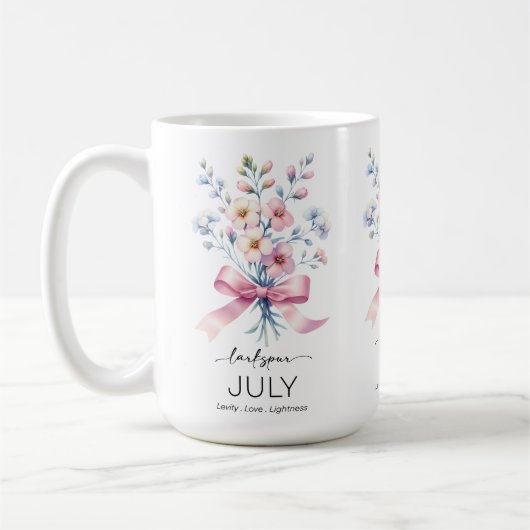 Schöne Geburtsmonatsblume/Juli/ Kaffeetasse (Links)