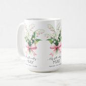 Schöne Geburtsmonatsblume/Maiglöckchen Kaffeetasse (Vorderseite Links)