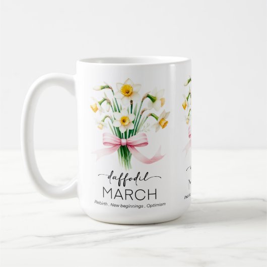 Schöne Geburtsmonatsblume/Narzisse/März Kaffeetasse (Links)