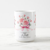 Schöne Geburtsmonatsblume/Rose/Juni Kaffeetasse (Mittel)