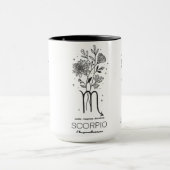Schöne Geburtsmonatsblume/Sternzeichen/Skorpion Tasse (Zentrum)