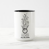 Schöne Geburtsmonatsblume/Sternzeichen/Stier Tasse (Zentrum)