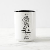 Schöne Geburtsmonatsblume/Sternzeichen/Waage Tasse (Zentrum)
