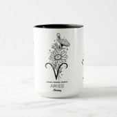 Schöne Geburtsmonatsblume/Sternzeichen/Widder Tasse (Zentrum)