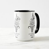 Schöne Geburtsmonatsblume/Sternzeichen/Widder Tasse (VorderseiteRechts)