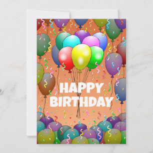Schöne Geburtstagsballons und Konfetti Karte