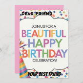 Schöne Geburtstagsfeier Erinnerungen Einladung (Vorne/Hinten)