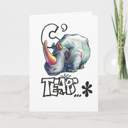 Schöne Geburtstagskarte mit Nashorn Karte (Vorderseite)