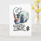 Schöne Geburtstagskarte mit Nashorn Karte (Gelbe Blume)