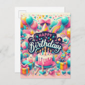 Schöne Geburtstagskarte Postkarte (Vorne/Hinten)