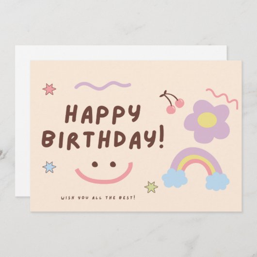 Schöne Geburtstagskarten für Kinder (Vorne/Hinten)