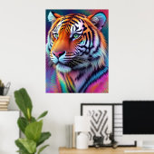 Schöne Gefärbte Krawatte Tiger Pattern Kunst Poster (Heimbüro)