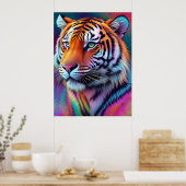 Schöne Gefärbte Krawatte Tiger Pattern Kunst Poster (Küche)
