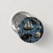 Schöne Gegenstände auf Holzfußboden Button (Vorne & Hinten)