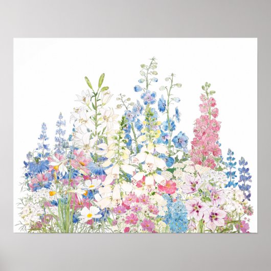 schöne geheime Gartenfarbe und Aquarell Poster (Vorne)