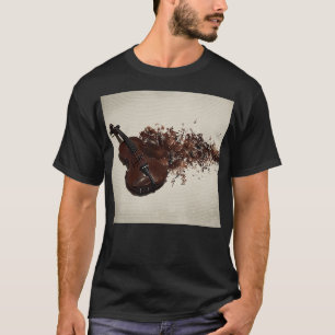 Schöne Geige mit Musikmotiven T-Shirt