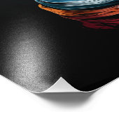 Schöne Geisha Art Print - Schwarzer Hintergrund! Fotodruck (Ecke)