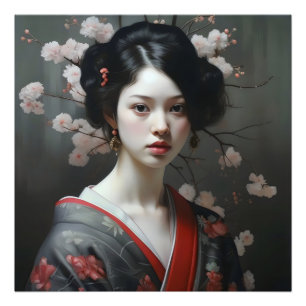 Schöne Geisha-Blume Fotodruck