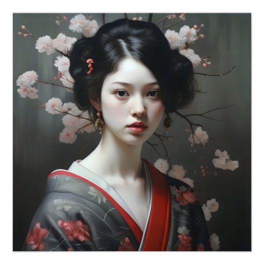 Schöne Geisha-Blume Fotodruck (Vorne)