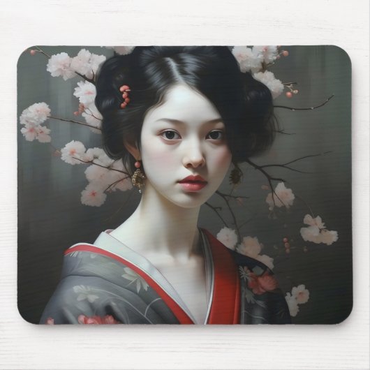 Schöne Geisha-Blume Mousepad (Vorne)