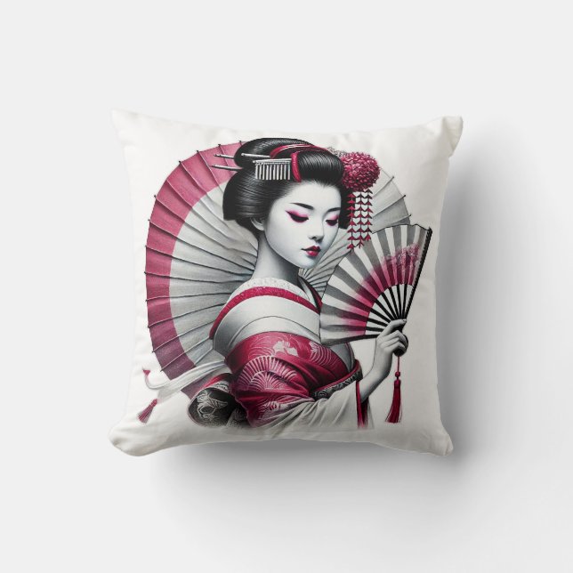Schöne Geisha Kissen (Vorderseite)