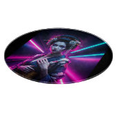 Schöne Geisha Puzzle mit Neon - Elegan Schneidebrett (Ecke)