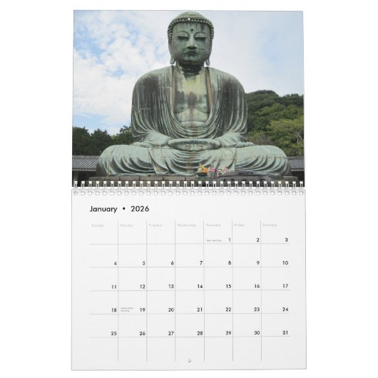 Schöne geistige Buddha-Statue 2015 Kalender (Jan 2026)