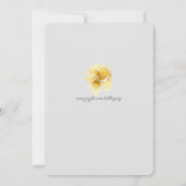 Schöne Gelb/Graue Blüte zum Geburtstag Einladung (Rückseite)