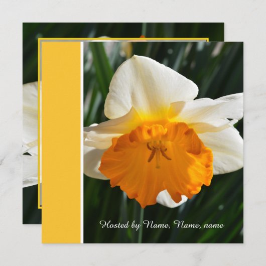 schöne Gelb- und Goldfarben-Blume Einladung (Vorne/Hinten)