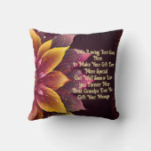 Schöne, gelb und rosa Blütenmeldung Kissen (Rückseite)