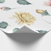 Schöne, gelb und rosa Rose mit Blumen Geschenkpapier (Ecke)