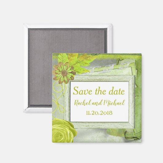 Schöne Gelbblume Save the Date Magnet (Vorderseite/Rückseite)