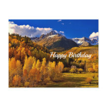 Schöne gelbe Bäume Berg Geburtstag