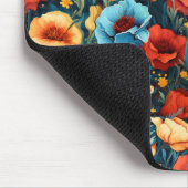 Schöne gelbe blaue Blumen Botanische Printwerbung Mousepad (Ecke)