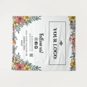 Schöne gelbe Blume Ihr Logo QR Code Hintergrund Wandteppich (Vorderseite (Horizontal))