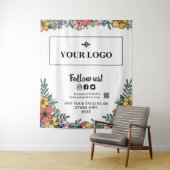 Schöne gelbe Blume Ihr Logo QR Code Hintergrund Wandteppich (Beispiel)