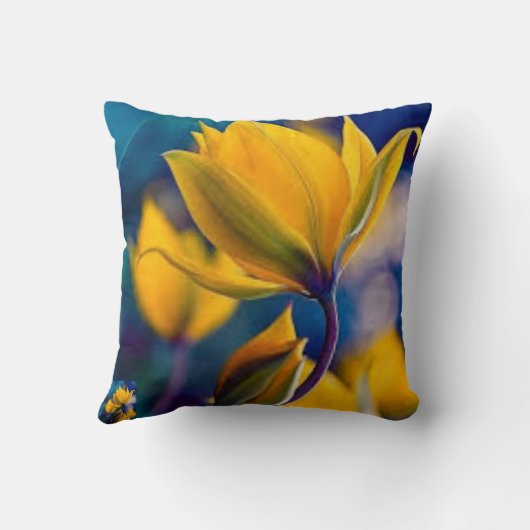 Schöne gelbe Blume 💛 🟡 Kissen (Rückseite)