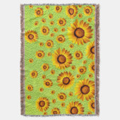 Schöne gelbe Blumen auf abstraktem Grün Decke (Vorderseite Vertikal)
