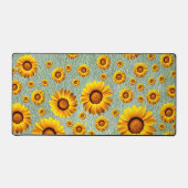 Schöne gelbe Blumen auf dunklem Kalkgrün Schreibtischunterlage (Vorderseite)