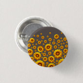 Schöne gelbe Blumen auf grauem Hintergrund Button (Vorne & Hinten)