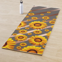 Schöne gelbe Blumen auf grauen, braunen Streifen