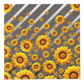 Schöne gelbe Blumen auf grauen, silbernen Streifen Würfel (Rechts)