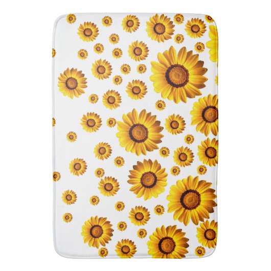 Schöne gelbe Blumen Badematte (Vorderseite Vertikal)