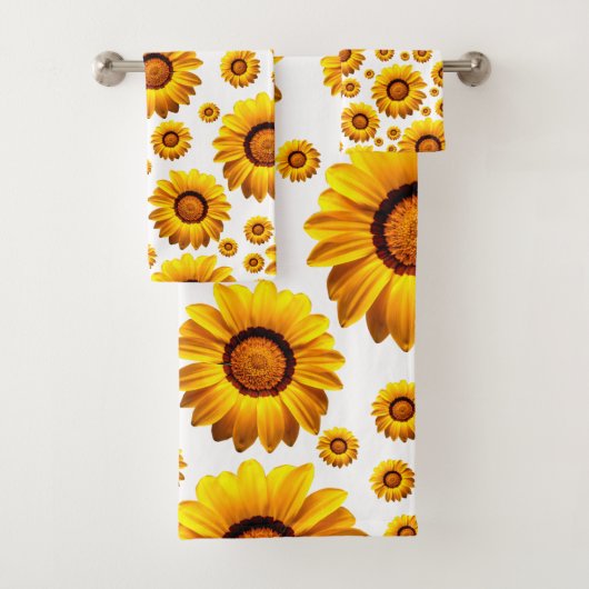 Schöne gelbe Blumen Badhandtuch Set (Insitu)